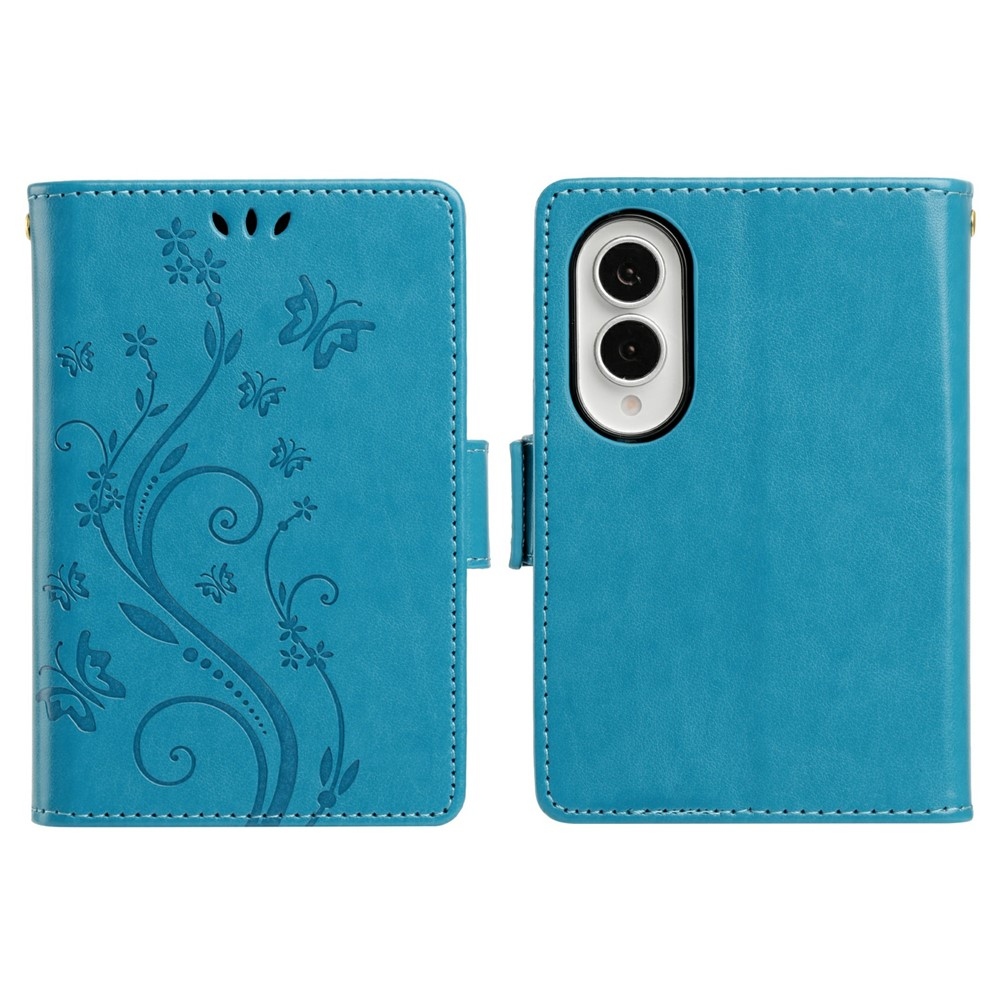 Flowers knížkové pouzdro na Samsung Galaxy Z Fold8 5G - modré