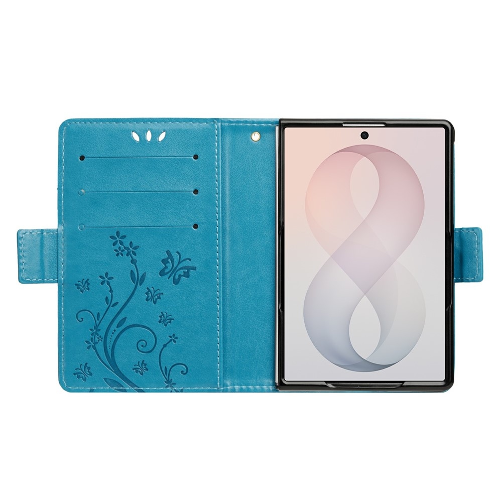 Flowers knížkové pouzdro na Samsung Galaxy Z Fold8 5G - modré