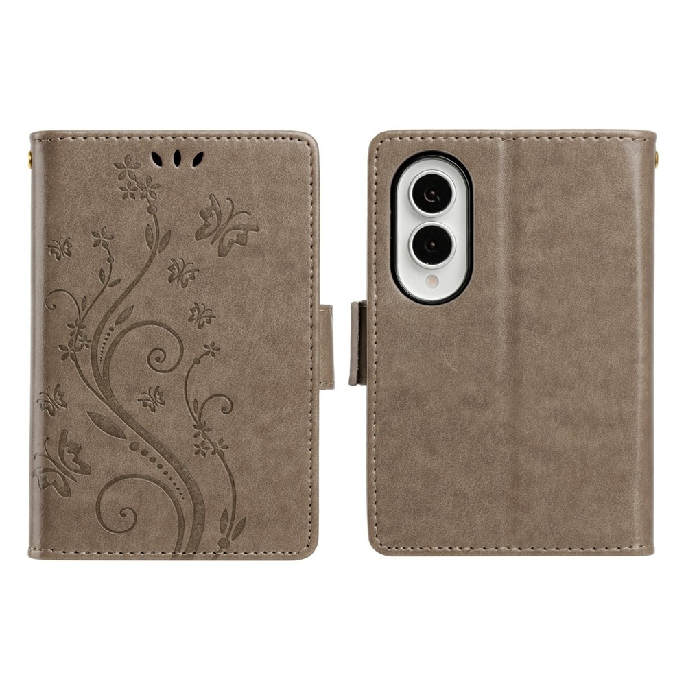 Flowers knížkové pouzdro na Samsung Galaxy Z Fold8 5G - šedé