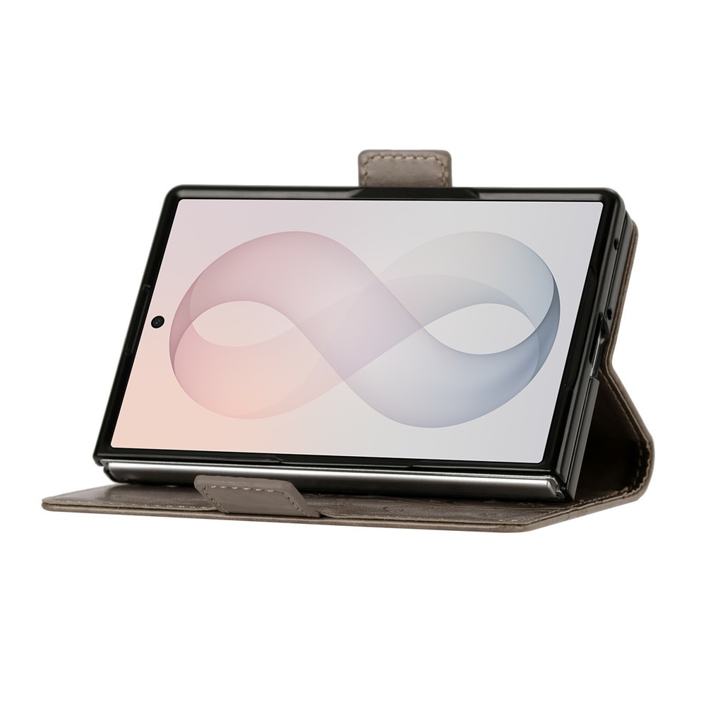 Flowers knížkové pouzdro na Samsung Galaxy Z Fold8 5G - šedé