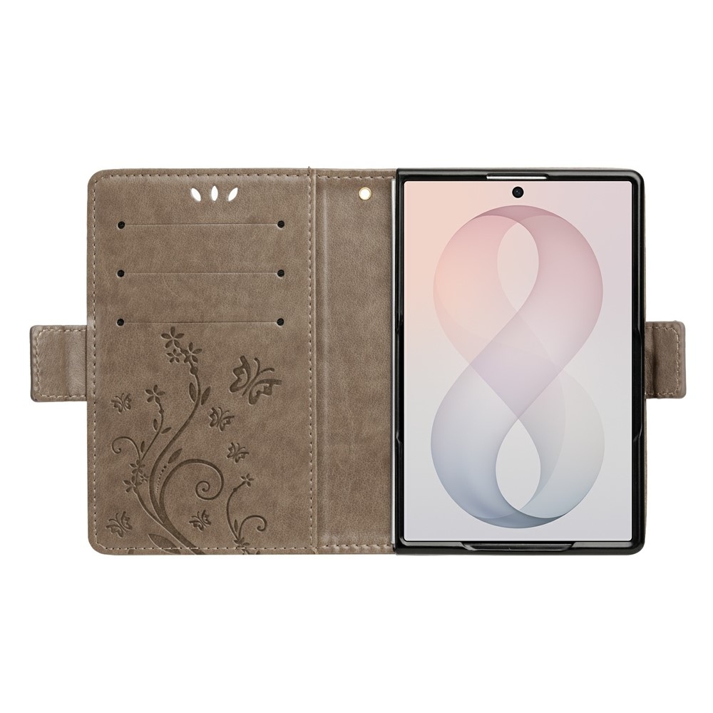 Flowers knížkové pouzdro na Samsung Galaxy Z Fold8 5G - šedé