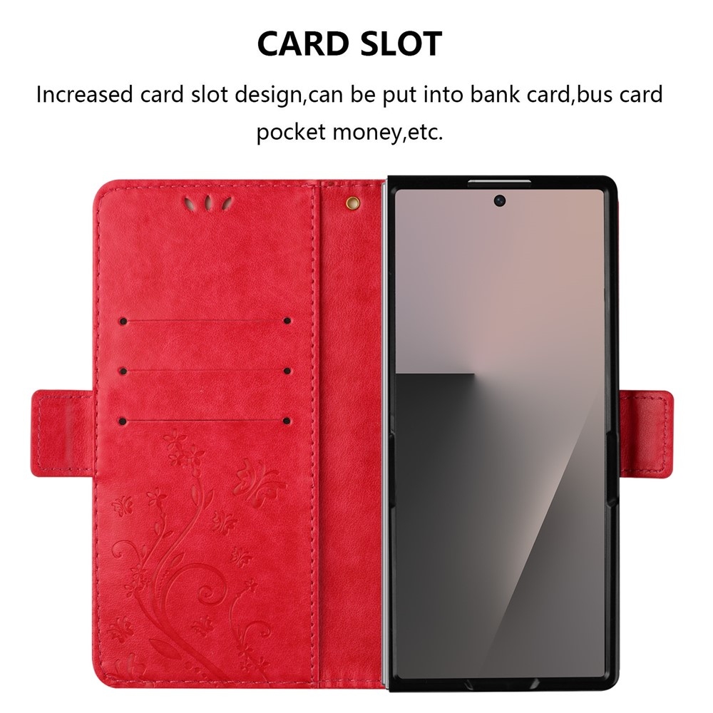 Flowers knížkové pouzdro na Samsung Galaxy Z Fold8 Ultra 5G - červené