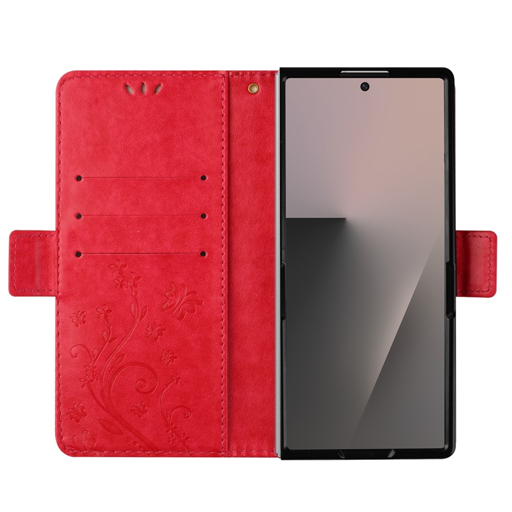 Flowers knížkové pouzdro na Samsung Galaxy Z Fold8 Ultra 5G - červené