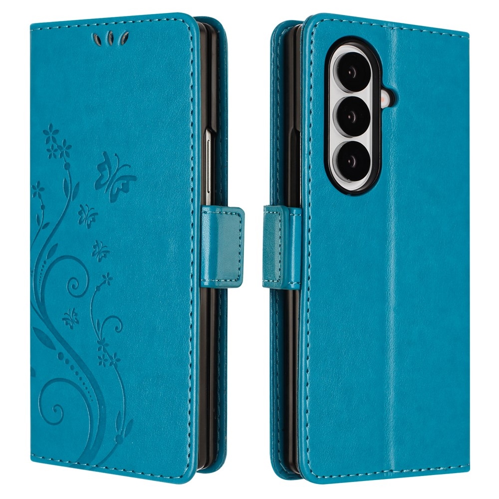 Flowers knížkové pouzdro na Samsung Galaxy Z Fold8 Ultra 5G - modré
