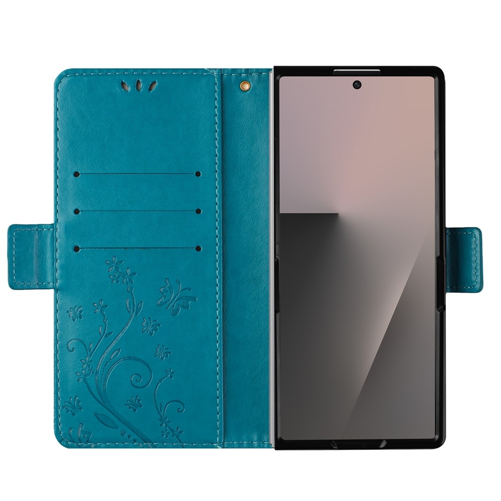 Flowers knížkové pouzdro na Samsung Galaxy Z Fold8 Ultra 5G - modré