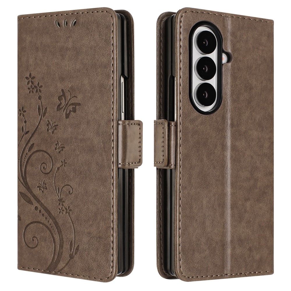 Flowers knížkové pouzdro na Samsung Galaxy Z Fold8 Ultra 5G - šedé