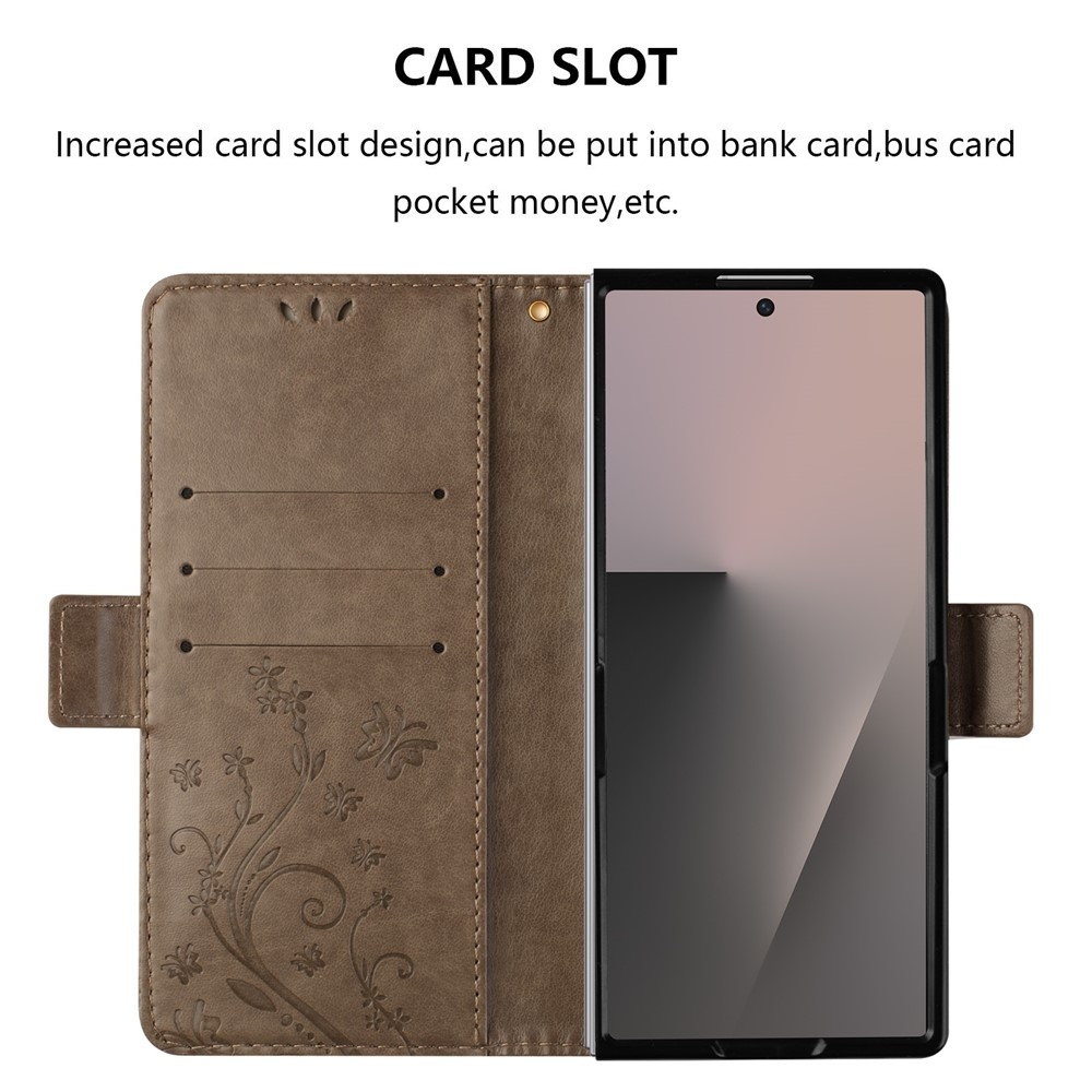Flowers knížkové pouzdro na Samsung Galaxy Z Fold8 Ultra 5G - šedé