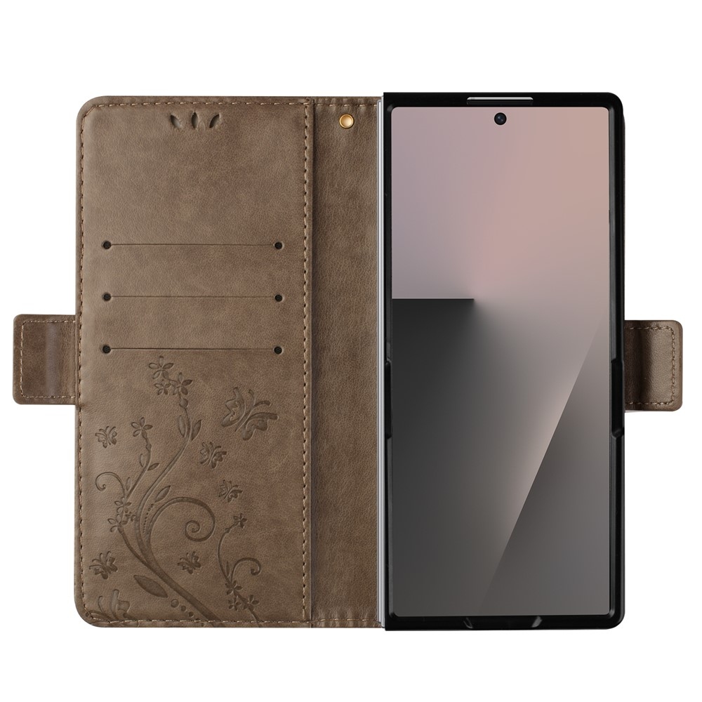 Flowers knížkové pouzdro na Samsung Galaxy Z Fold8 Ultra 5G - šedé
