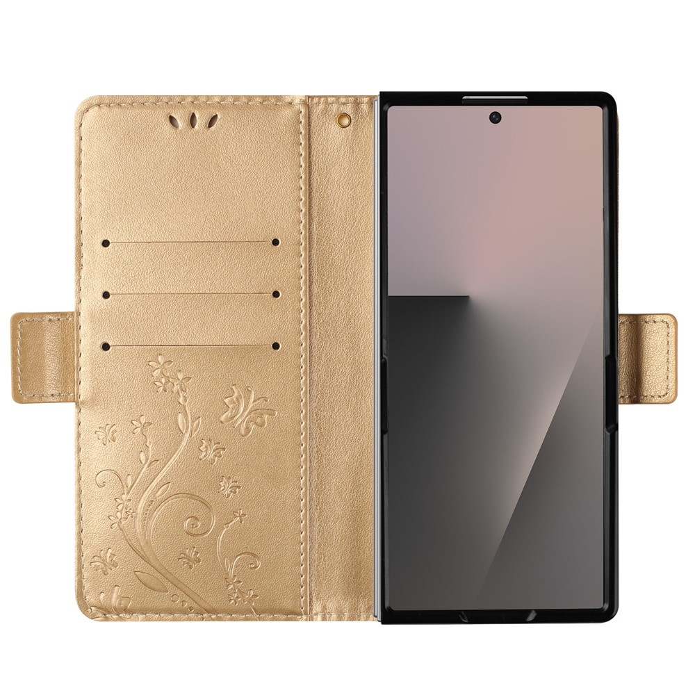Flowers knížkové pouzdro na Samsung Galaxy Z Fold8 Ultra 5G - zlaté