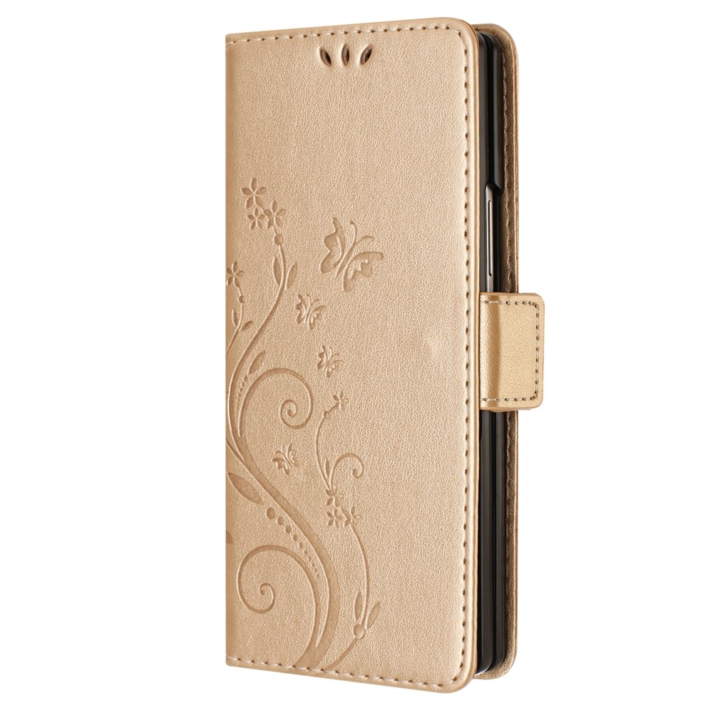 Flowers knížkové pouzdro na Samsung Galaxy Z Fold8 Ultra 5G - zlaté