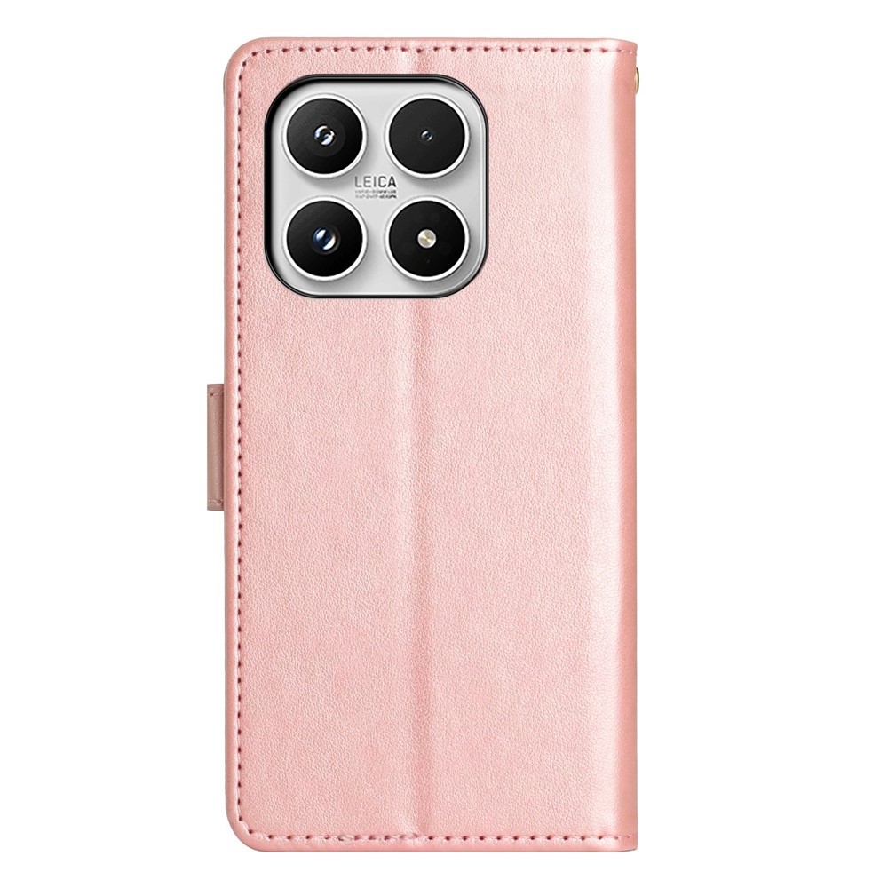 Flowers knížkové pouzdro na Xiaomi 17 - růžovozlaté