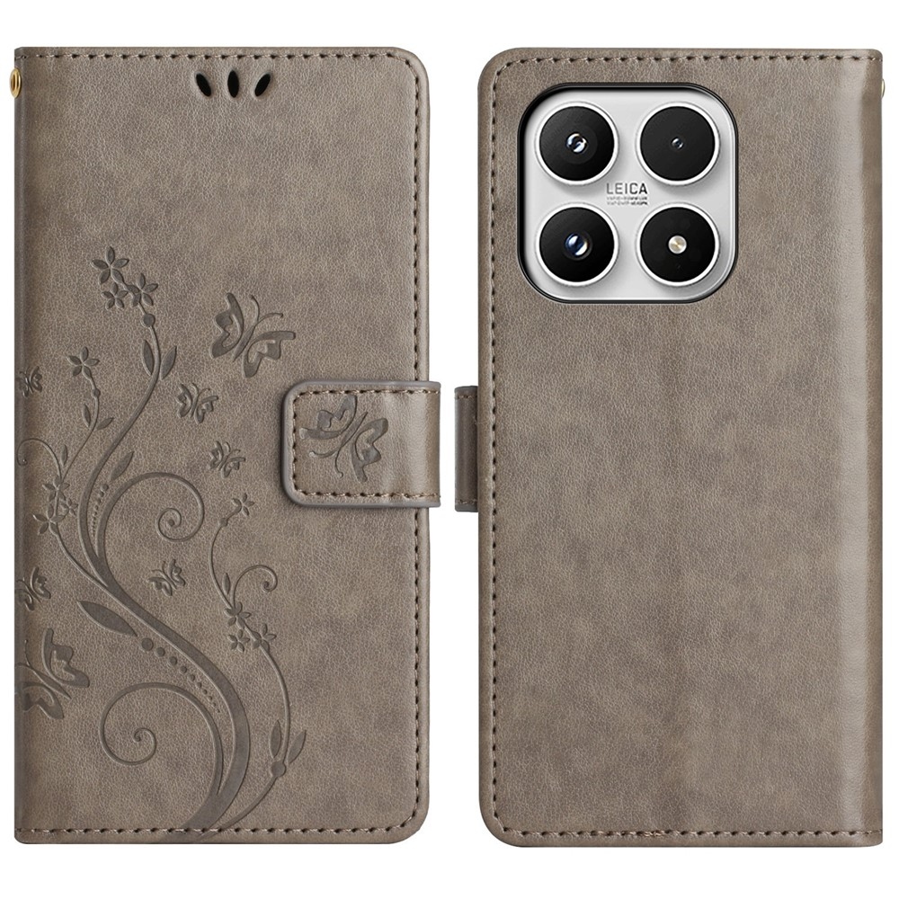 Flowers knížkové pouzdro na Xiaomi 17 - šedé