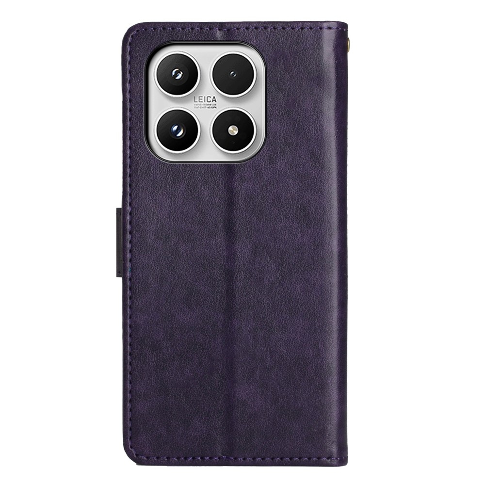 Flowers knížkové pouzdro na Xiaomi 17 - tmavěfialové