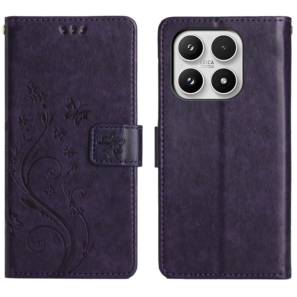 Flowers knížkové pouzdro na Xiaomi 17 - tmavěfialové