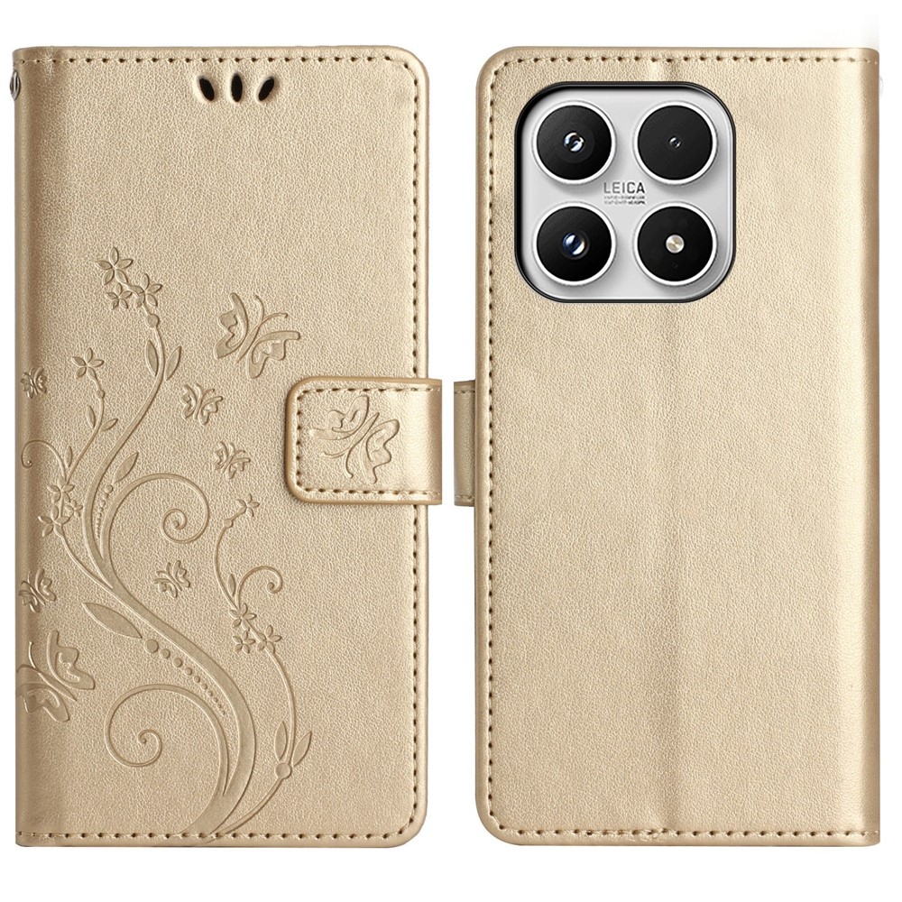 Flowers knížkové pouzdro na Xiaomi 17 - zlaté