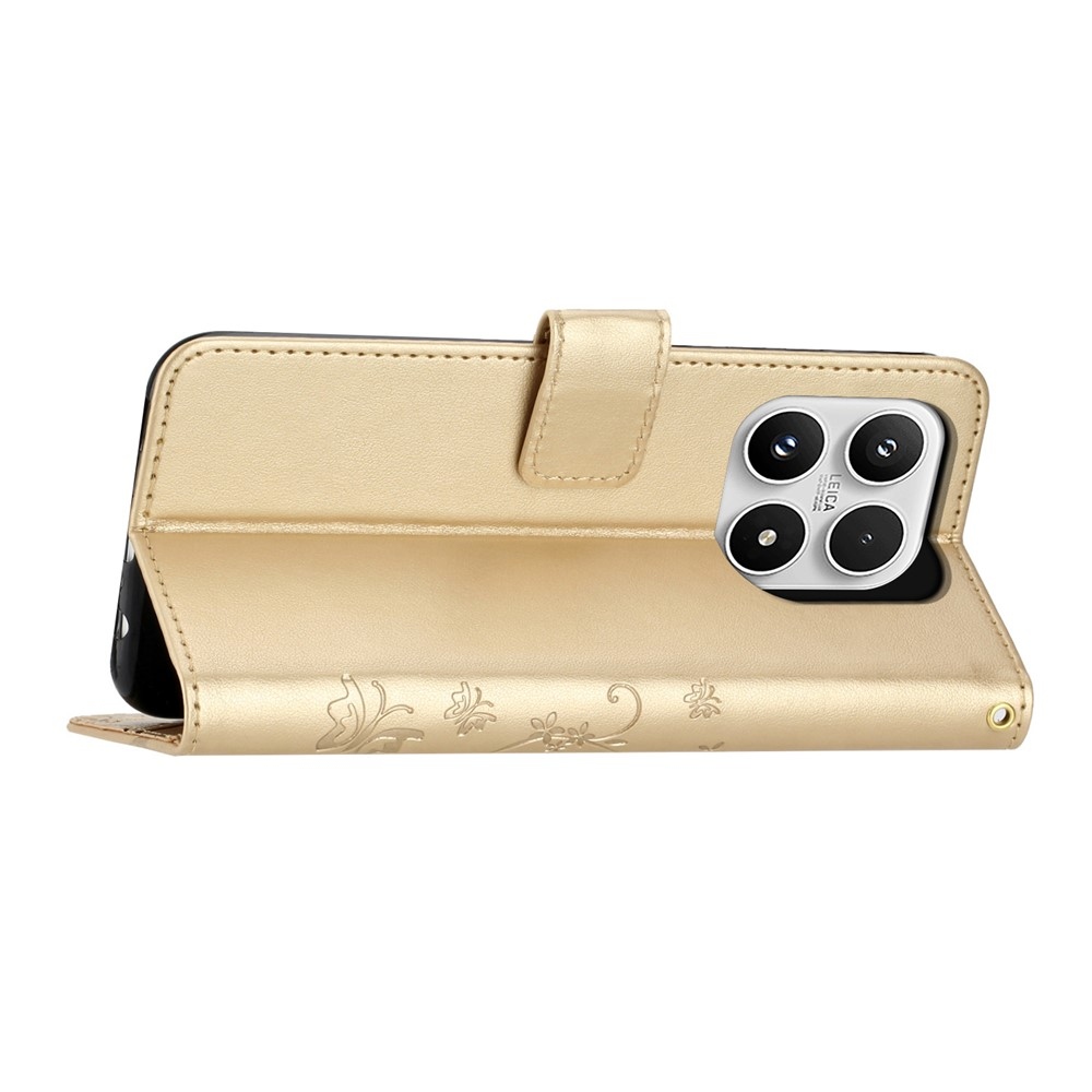 Flowers knížkové pouzdro na Xiaomi 17 - zlaté