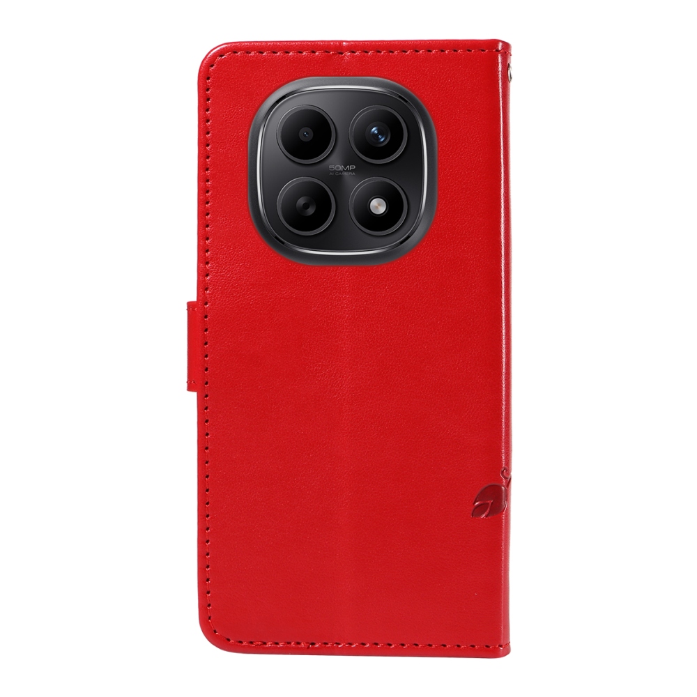 Flowers knížkové pouzdro na Xiaomi Poco M8 5G/Redmi Note 15 5G/Note 15 4G - červené