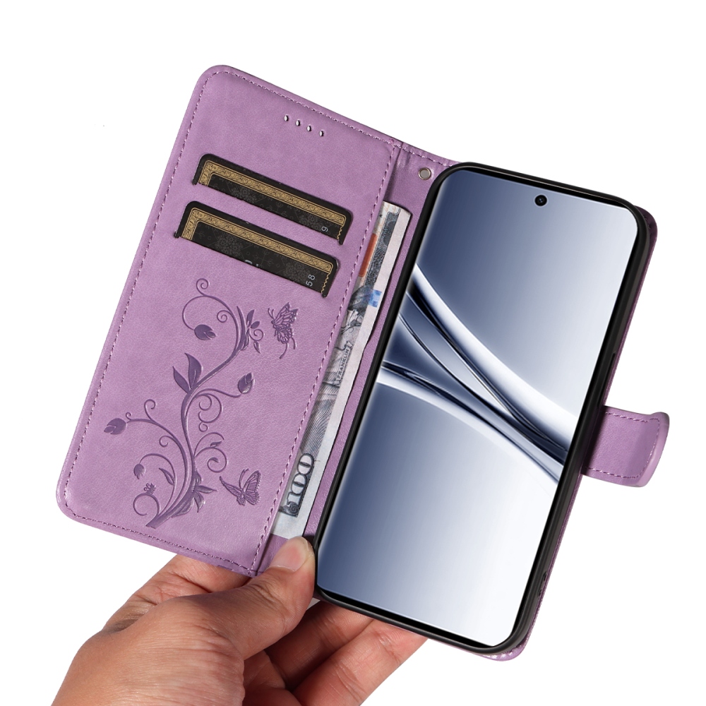 Flowers knížkové pouzdro na Xiaomi Poco M8 5G/Redmi Note 15 5G/Note 15 4G - fialové