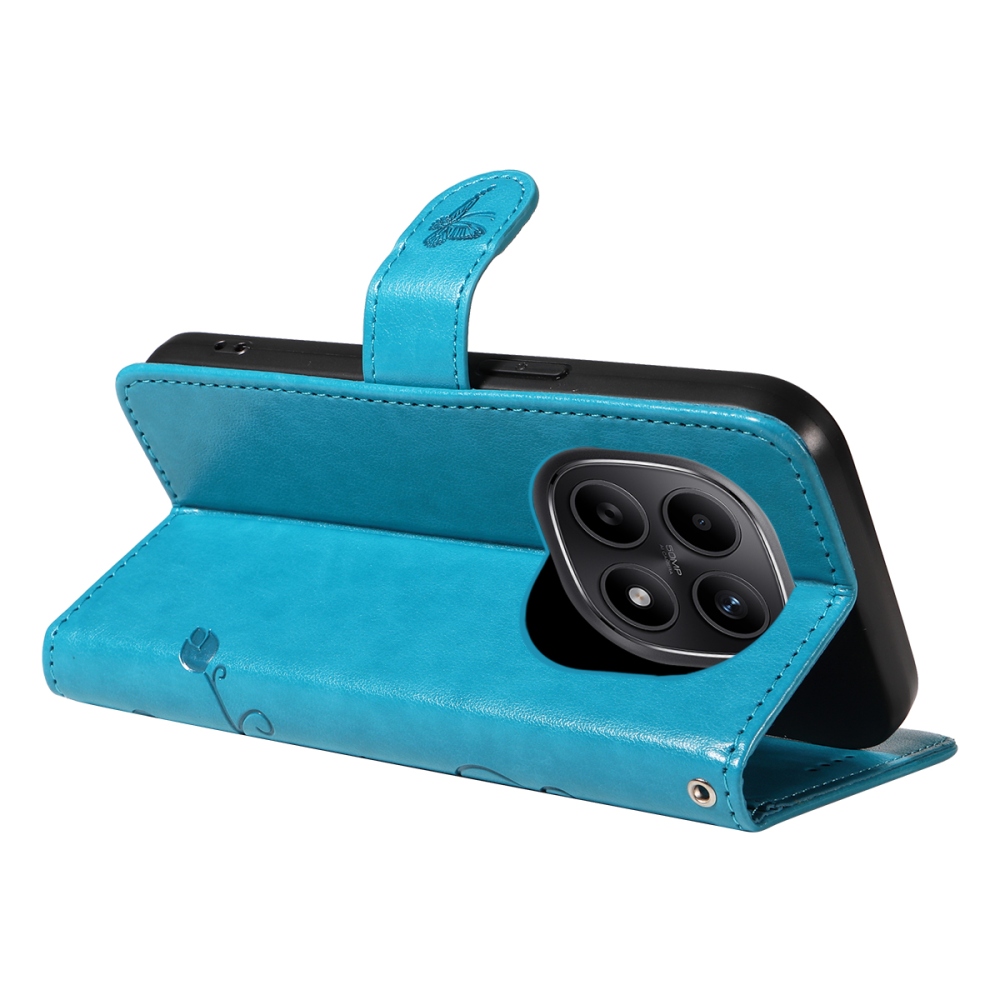 Flowers knížkové pouzdro na Xiaomi Poco M8 5G/Redmi Note 15 5G/Note 15 4G - modré