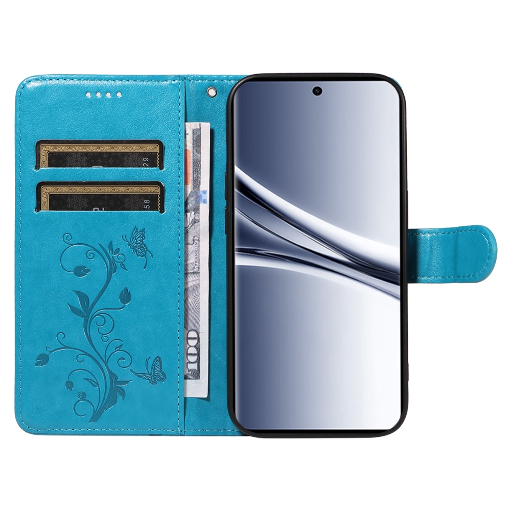 Flowers knížkové pouzdro na Xiaomi Poco M8 5G/Redmi Note 15 5G/Note 15 4G - modré