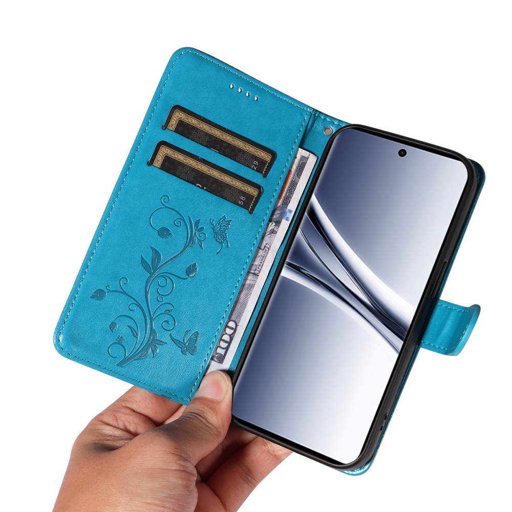 Flowers knížkové pouzdro na Xiaomi Poco M8 5G/Redmi Note 15 5G/Note 15 4G - modré