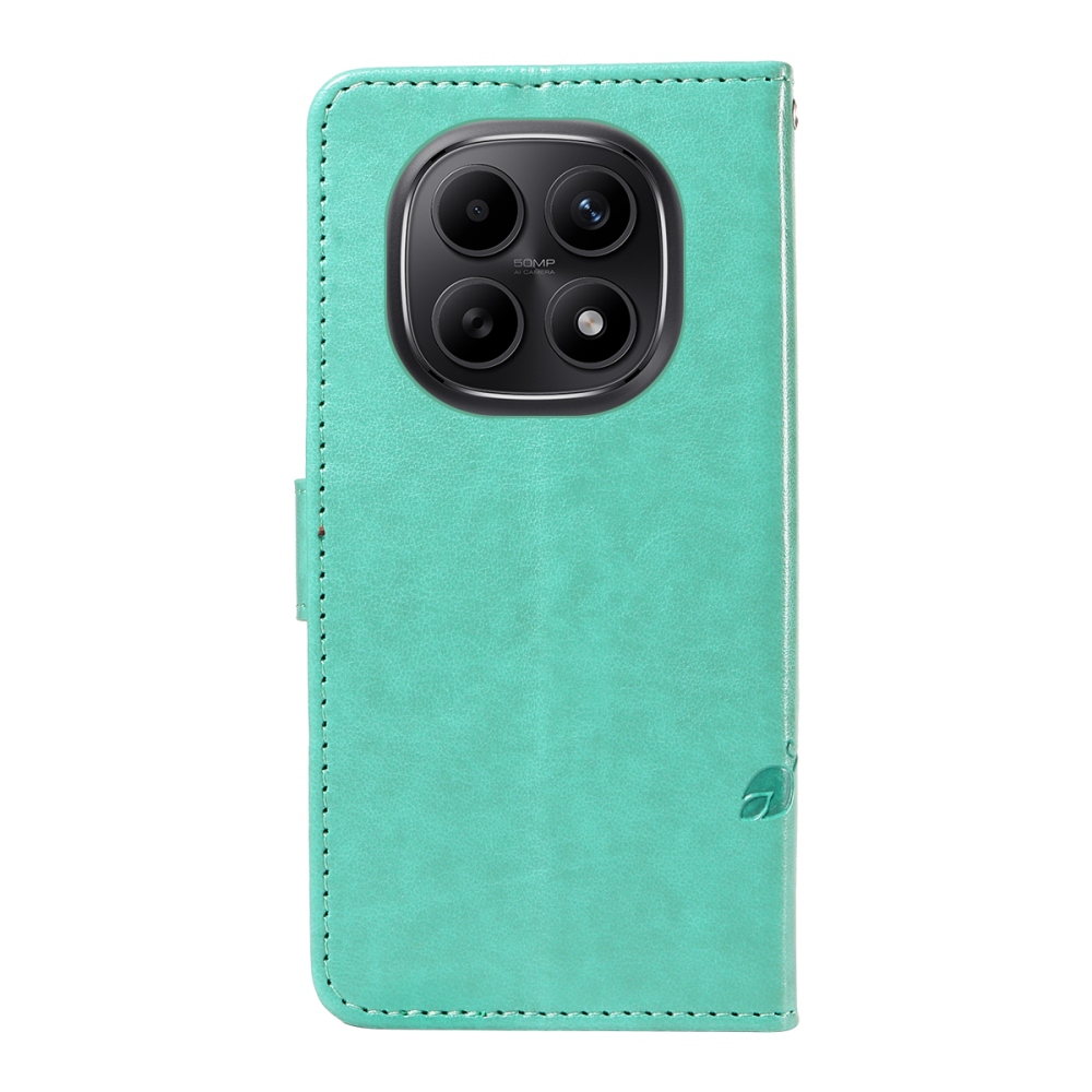 Flowers knížkové pouzdro na Xiaomi Poco M8 5G/Redmi Note 15 5G/Note 15 4G - modrozelené