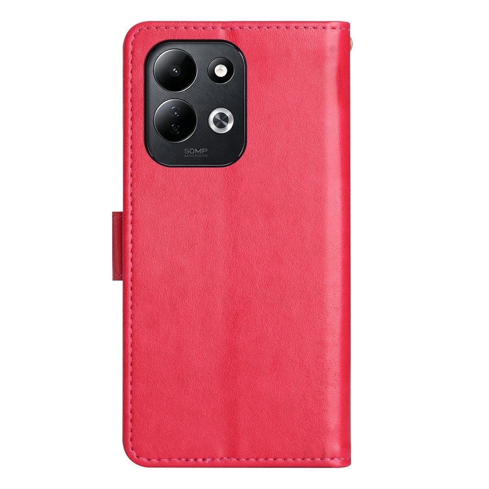 Flowers knížkové pouzdro na Xiaomi Redmi 17 4G/5G - červené