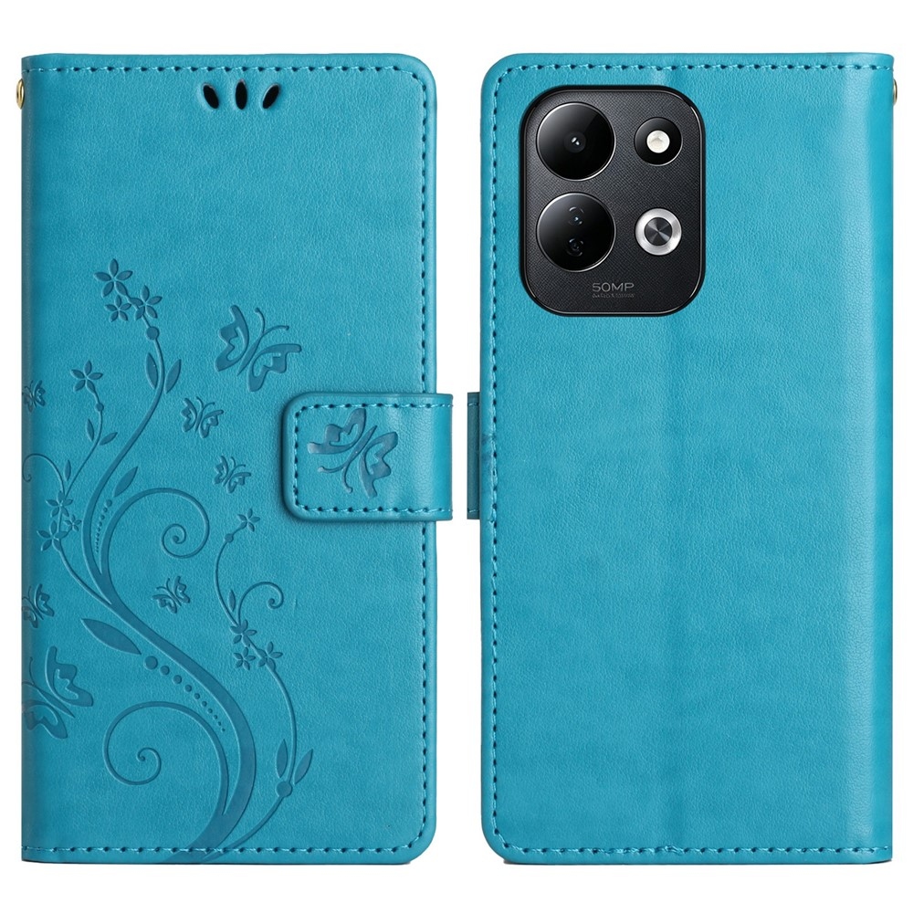 Flowers knížkové pouzdro na Xiaomi Redmi 17 4G/5G - modré