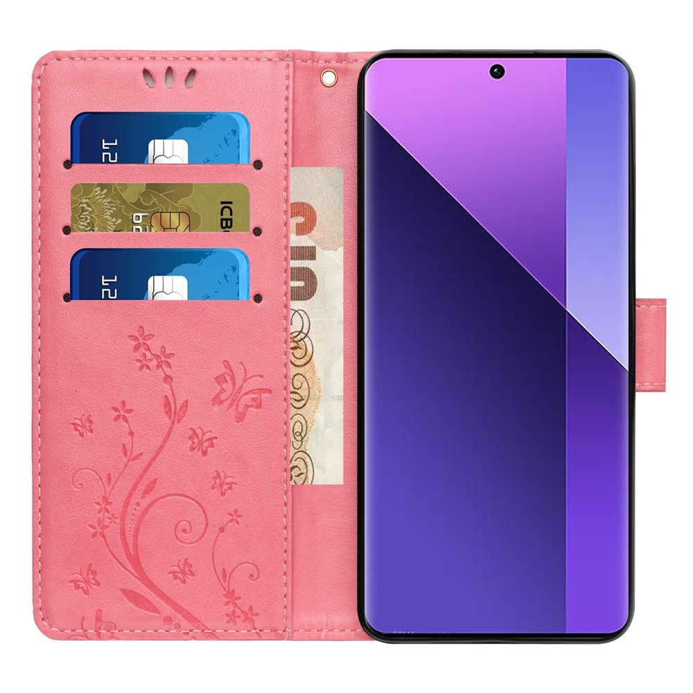 Flowers knížkové pouzdro na Xiaomi Redmi 17 4G/5G - růžové