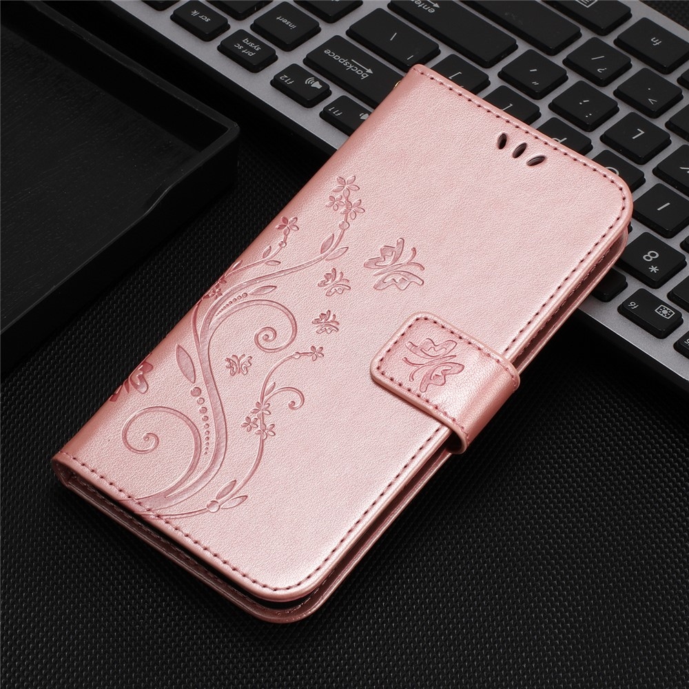 Flowers knížkové pouzdro na Xiaomi Redmi 17 4G/5G - růžovozlaté