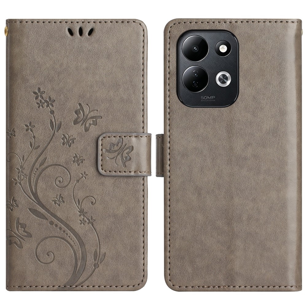 Flowers knížkové pouzdro na Xiaomi Redmi 17 4G/5G - šedé