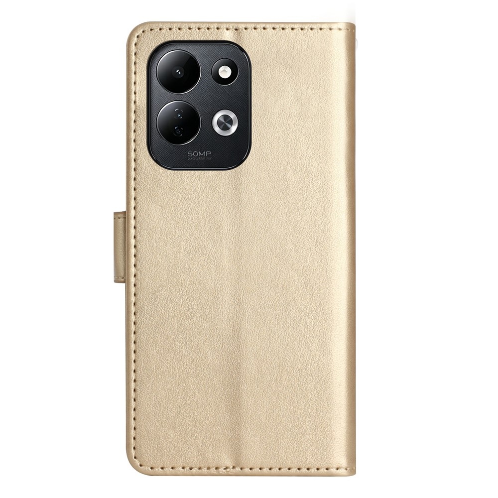Flowers knížkové pouzdro na Xiaomi Redmi 17 4G/5G - zlaté