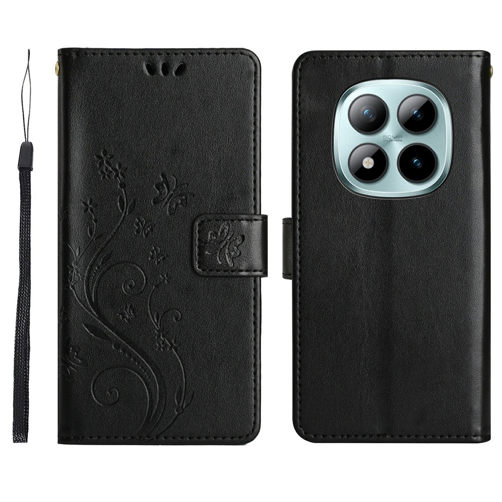 Flowers knížkové pouzdro na Xiaomi Redmi Note 15 Pro 4G - černé