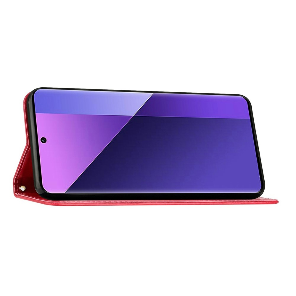 Flowers knížkové pouzdro na Xiaomi Redmi Note 15 Pro 4G - červené