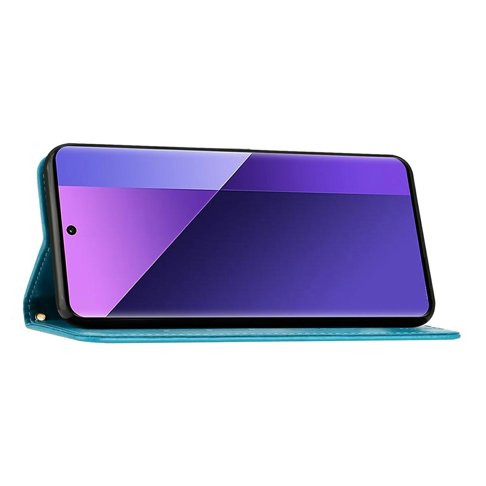 Flowers knížkové pouzdro na Xiaomi Redmi Note 15 Pro 4G - modré