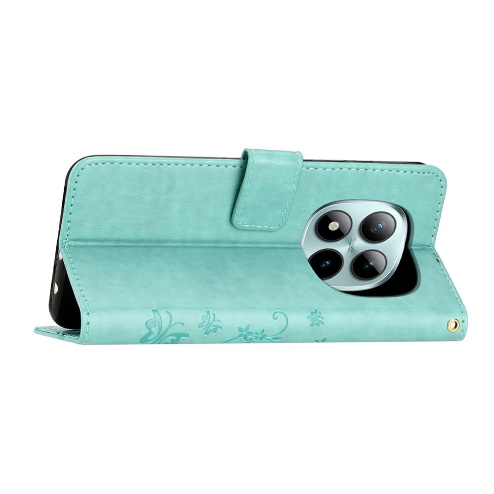 Flowers knížkové pouzdro na Xiaomi Redmi Note 15 Pro 4G - modrozelené