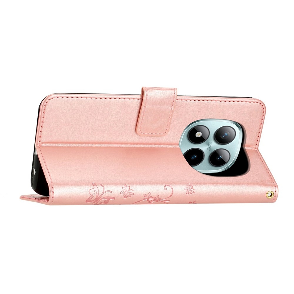 Flowers knížkové pouzdro na Xiaomi Redmi Note 15 Pro 4G - růžovozlaté