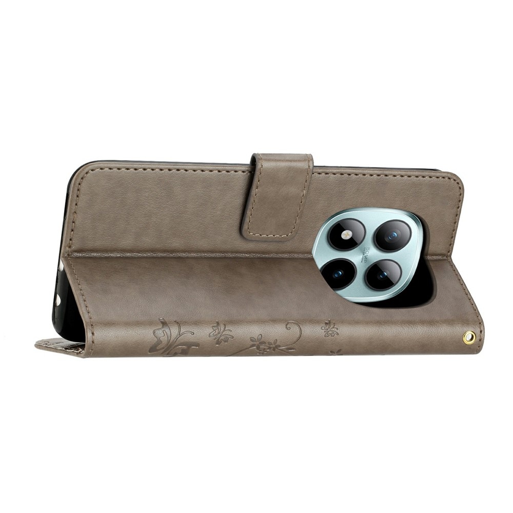 Flowers knížkové pouzdro na Xiaomi Redmi Note 15 Pro 4G - šedé