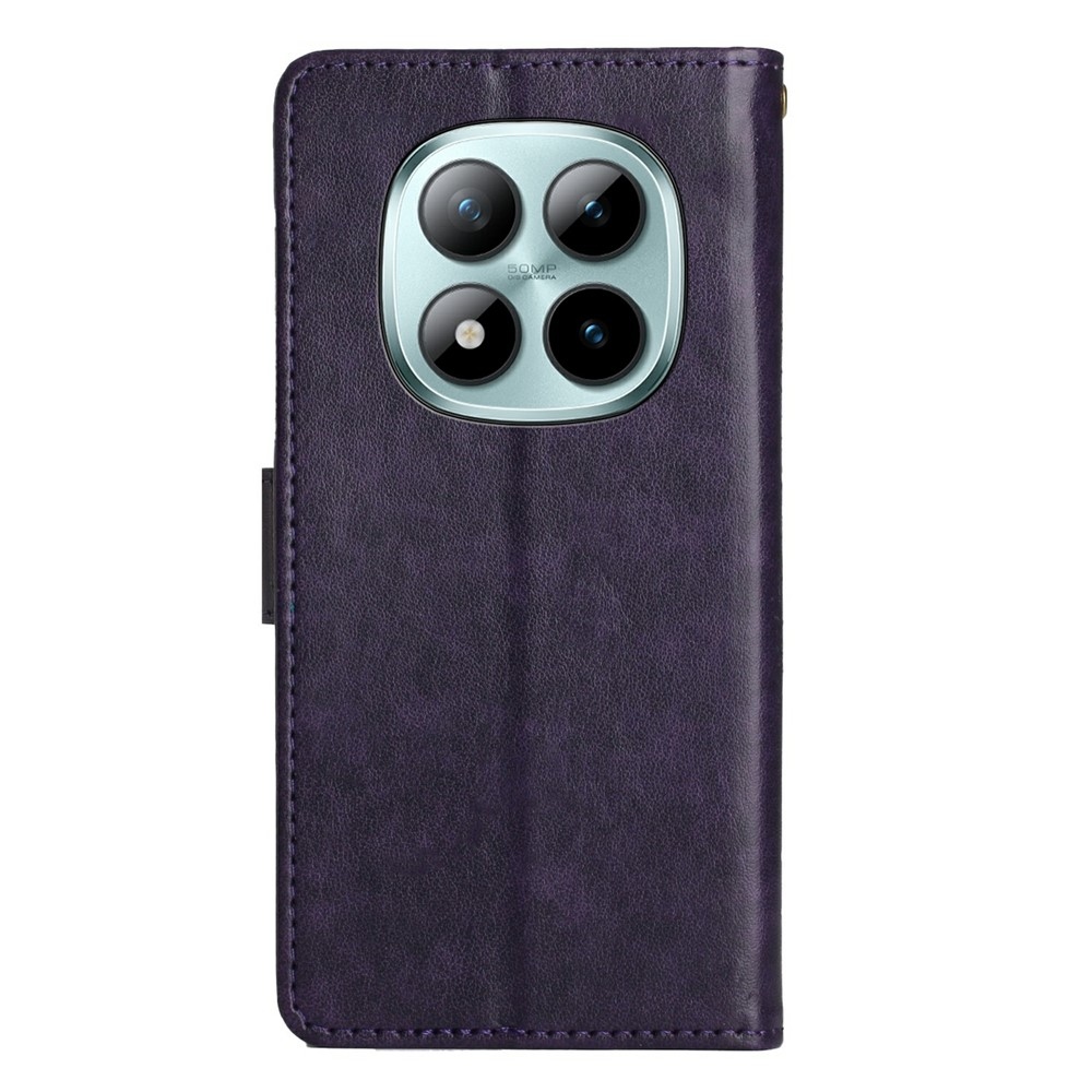 Flowers knížkové pouzdro na Xiaomi Redmi Note 15 Pro 4G - tmavěfialové