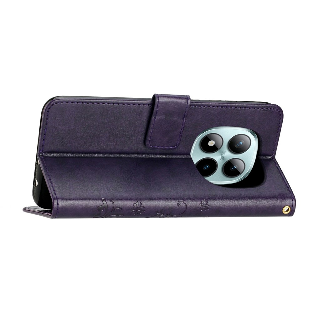 Flowers knížkové pouzdro na Xiaomi Redmi Note 15 Pro 4G - tmavěfialové