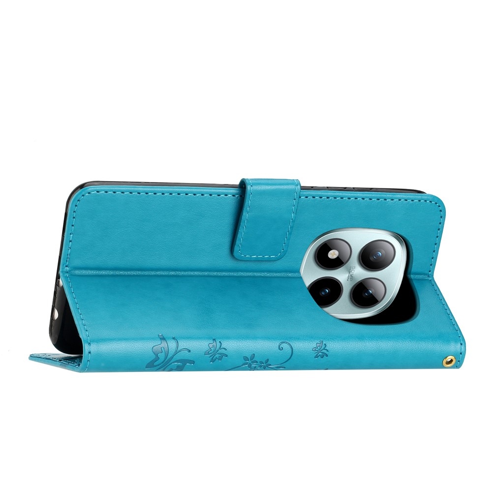 Flowers knížkové pouzdro na Xiaomi Redmi Note 15 Pro+ 5G - modré