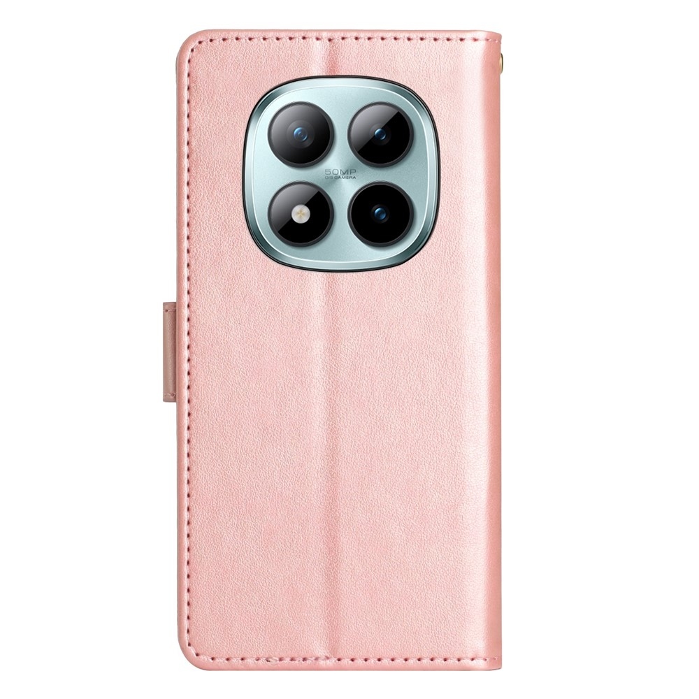 Flowers knížkové pouzdro na Xiaomi Redmi Note 15 Pro+ 5G - růžovozlaté