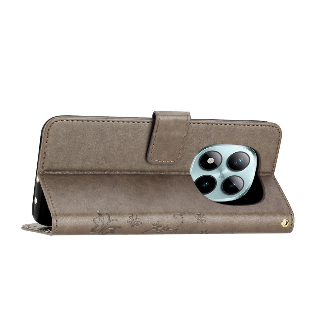 Flowers knížkové pouzdro na Xiaomi Redmi Note 15 Pro+ 5G - šedé