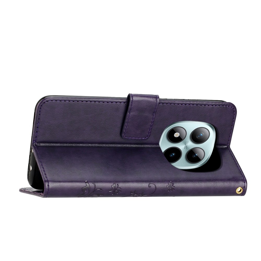 Flowers knížkové pouzdro na Xiaomi Redmi Note 15 Pro+ 5G - tmavěfialové