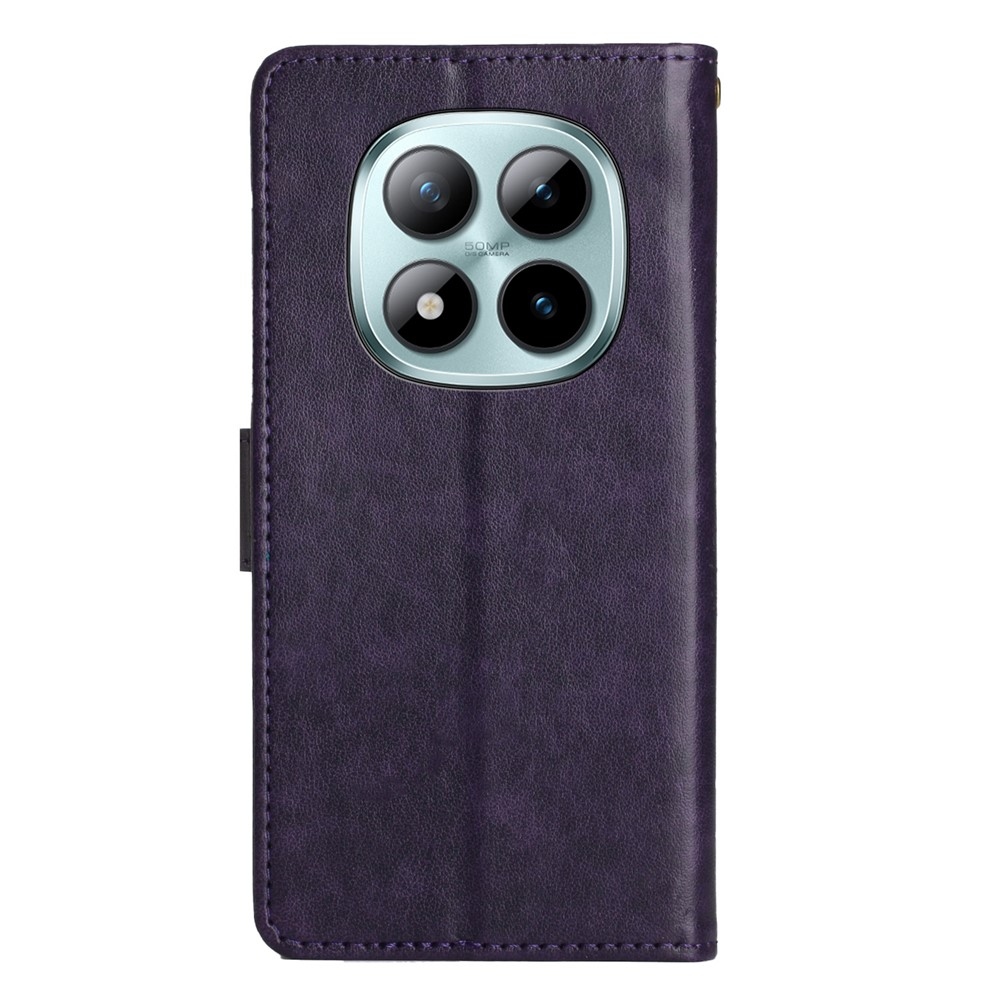 Flowers knížkové pouzdro na Xiaomi Redmi Note 15 Pro+ 5G - tmavěfialové