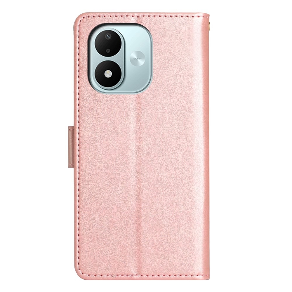 Flowers knížkové pouzdro na Xiaomi Redmi Note 17 4G/5G - růžovozlaté