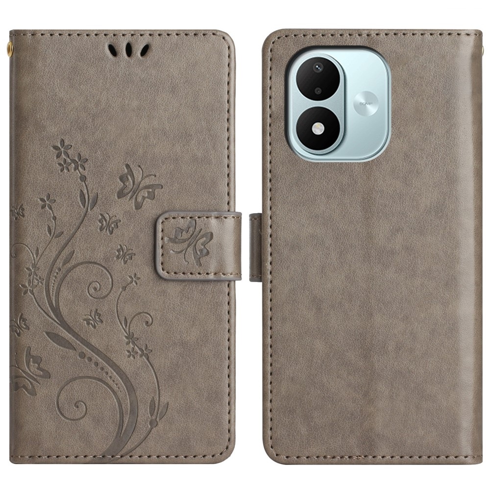 Flowers knížkové pouzdro na Xiaomi Redmi Note 17 4G/5G - šedé