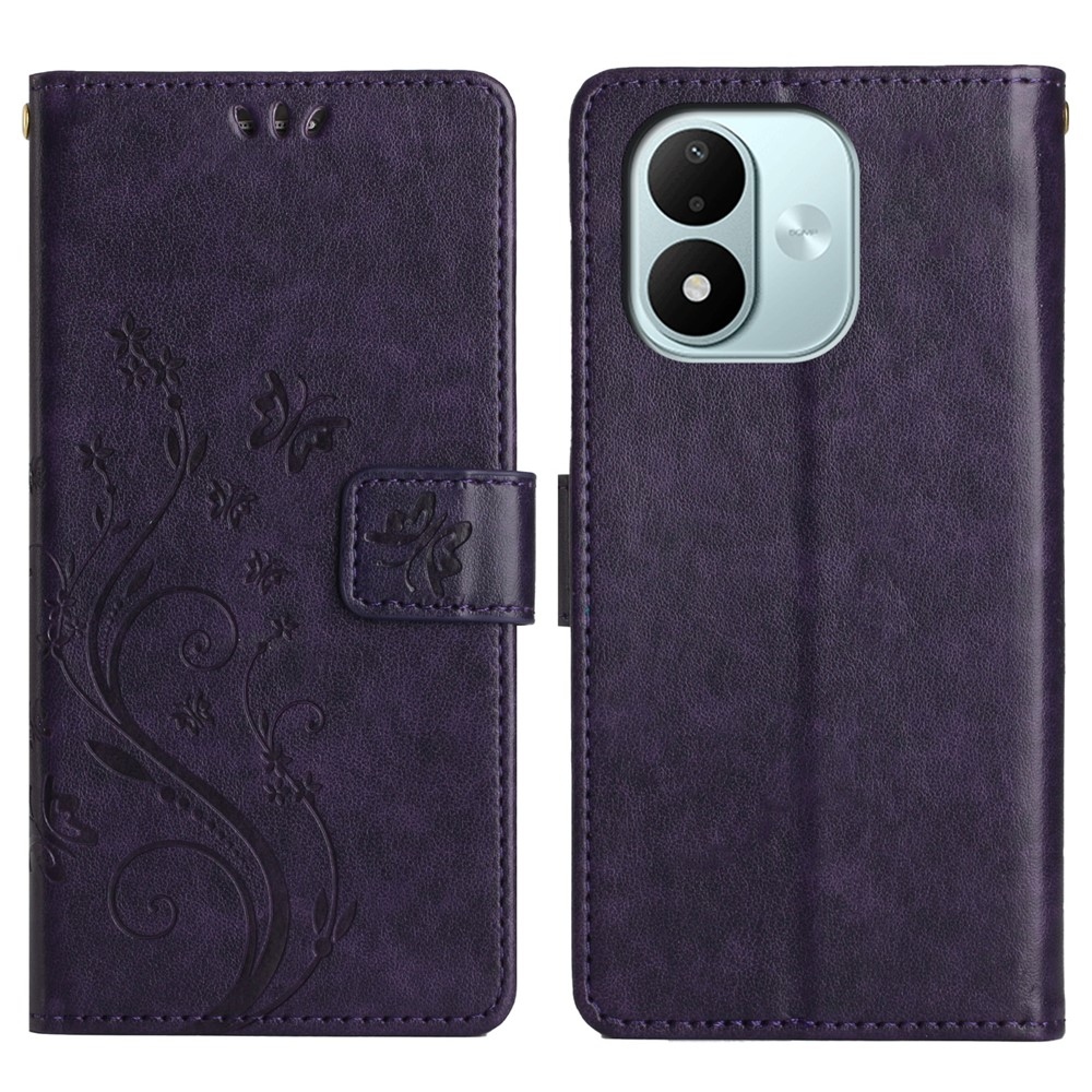Flowers knížkové pouzdro na Xiaomi Redmi Note 17 4G/5G - tmavěfialové