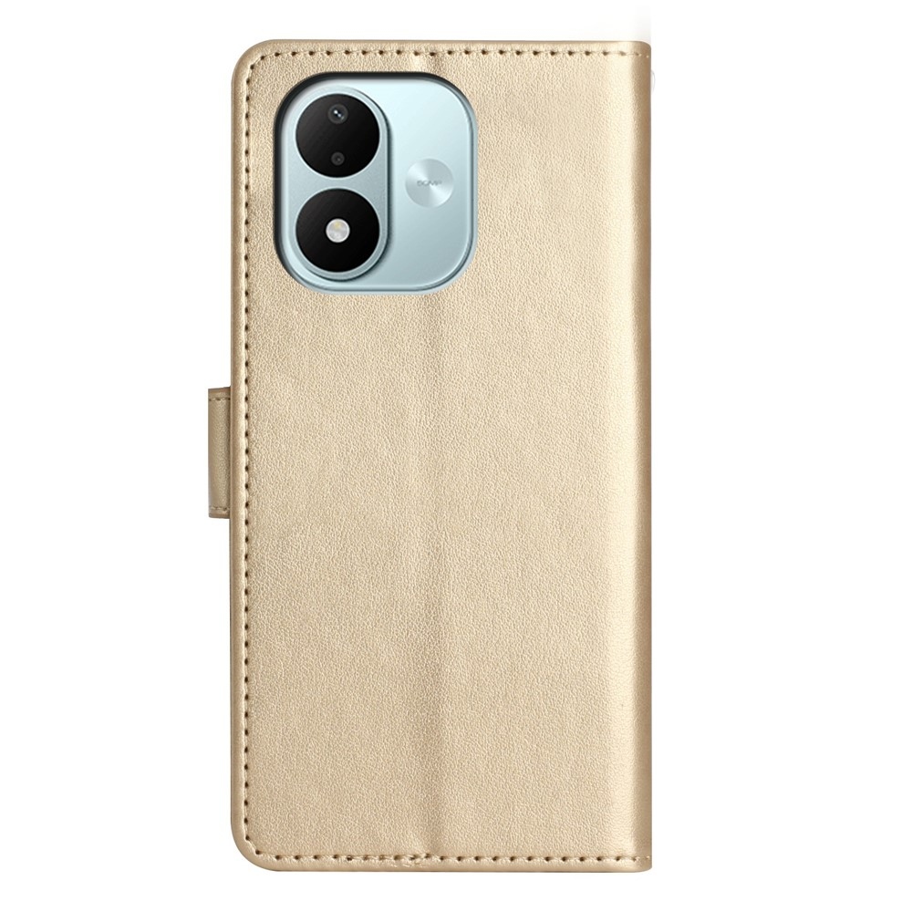 Flowers knížkové pouzdro na Xiaomi Redmi Note 17 4G/5G - zlaté