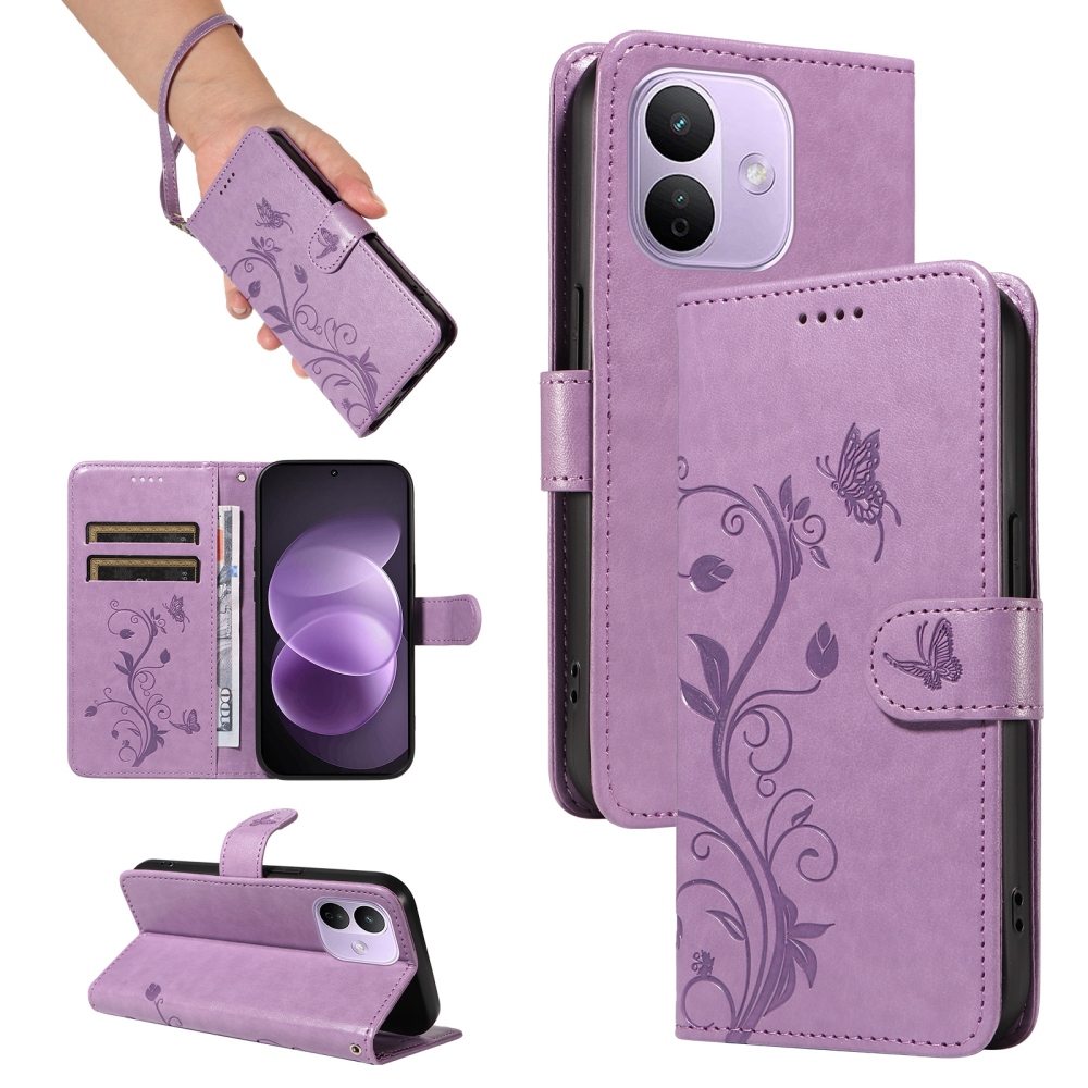 Flowers knížkové pouzdro na Xiaomi Redmi Note 17 Pro 5G - světlefialové